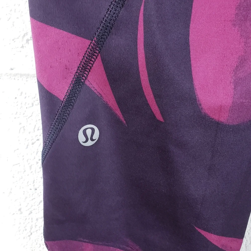 Lululemon‎ All Sport Crop Leggings Purple Black Full On Luxtreme Womens Size 6